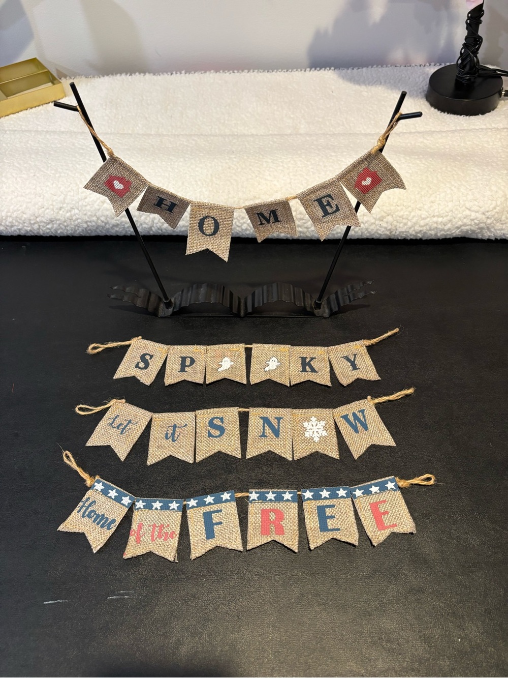 Mini Burlap Banner Set